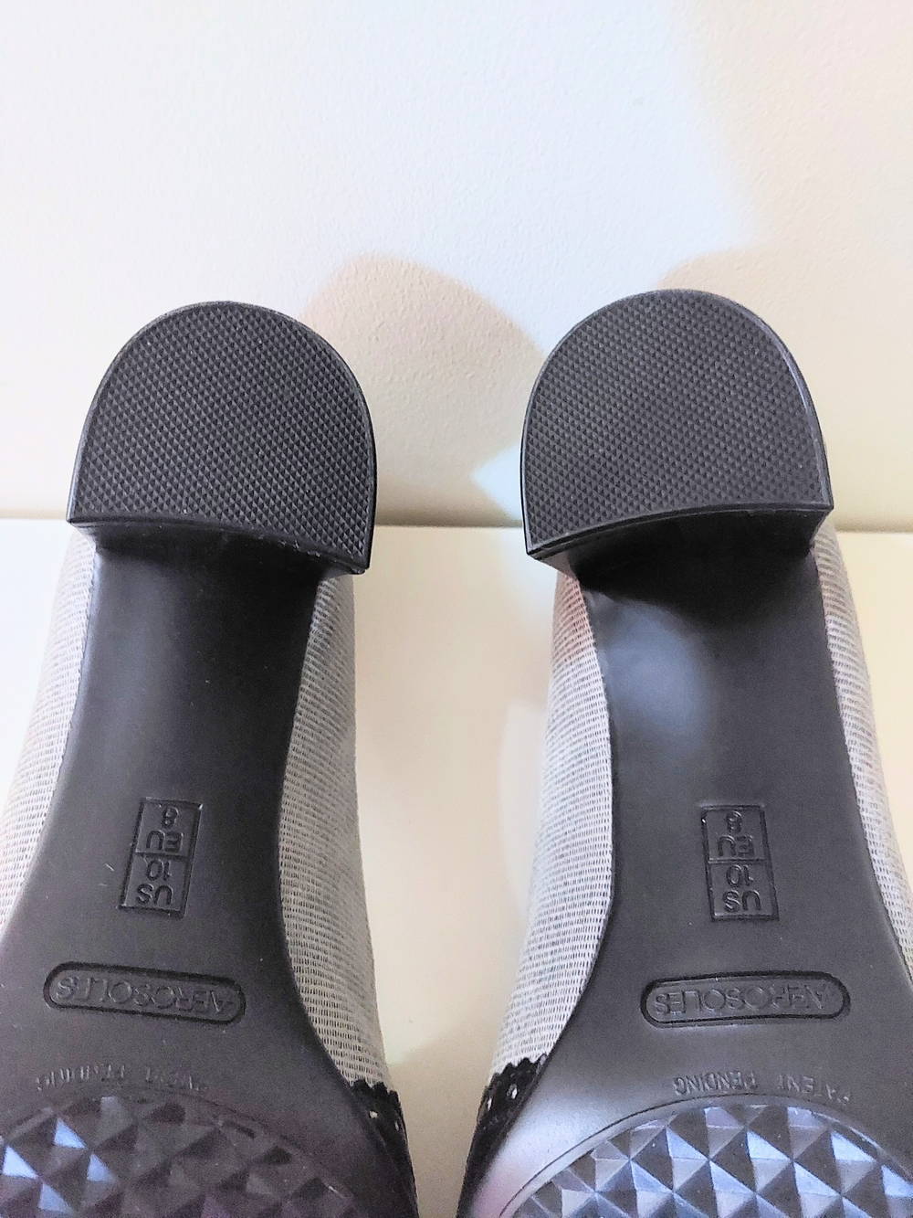AEROSOLES Gray Low Block Heel Pumps